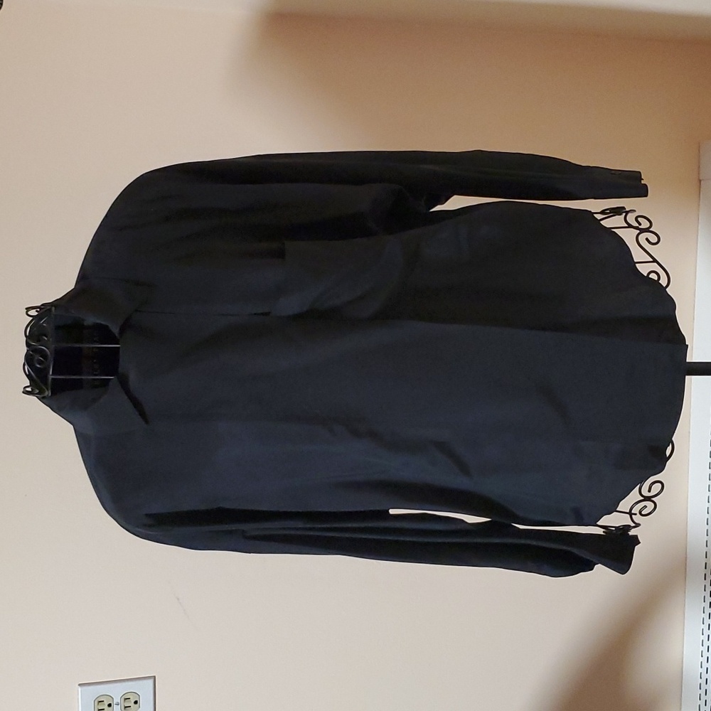 0Linda Dillard Ellen Tracy vintage silk black blouse size 6